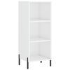 vidaXL Skenkur H&aacute;glansandi Hv&iacute;tur 34,5x32,5x90 cm Samsettur Vi&eth;ur