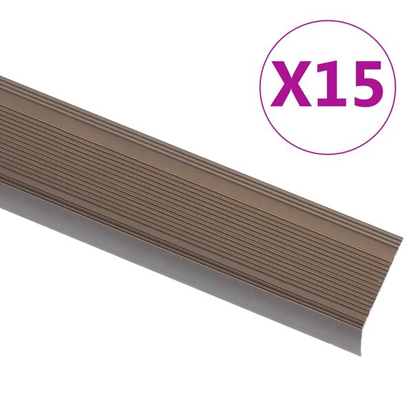 vidaXL Stiga T&aacute;nef &iacute; L-formi 15 stk &Aacute;l 90 cm Br&uacute;n
