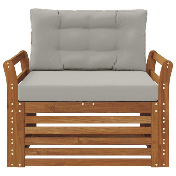 vidaXL &Uacute;ti s&oacute;fasett Solid Akas&iacute;uskei&eth; og P&oacute;lyester N&aacute;tt&uacute;rulegur