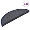 vidaXL Stigamottur 30 stk 56x17x3 cm d&ouml;kkgr&aacute;ar og bl&aacute;ar h&aacute;lfhringlaga