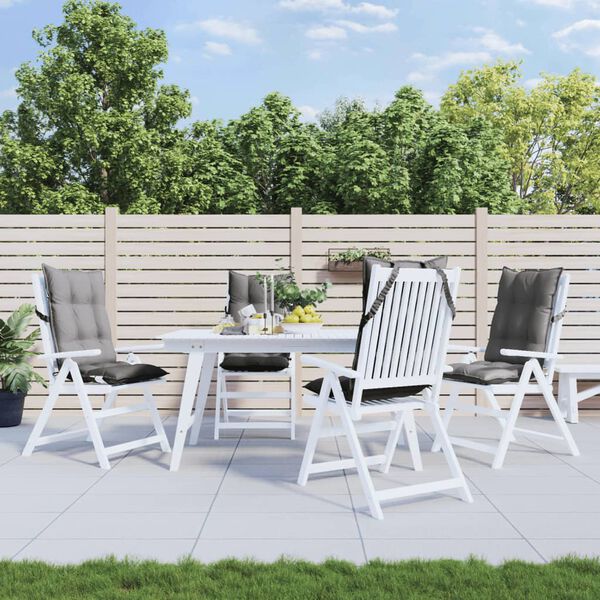 vidaXL Sessur fyrir Stóla með Háu Baki 4 stk. Grátt Oxfordefni