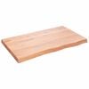 vidaXL Vegghilla Lj&oacute;sbr&uacute;n 100x60x(2-6) cm Me&eth;h&ouml;ndlu&eth; Gegnheil Eik