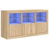 vidaXL Skenkur me&eth; LED Lj&oacute;sum Sonoma eik 123x37x67 cm