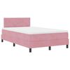 vidaXL LED Box Spring R&uacute;m me&eth; d&yacute;nu me&eth; led Bleikur 120 x 190 cm Flauel