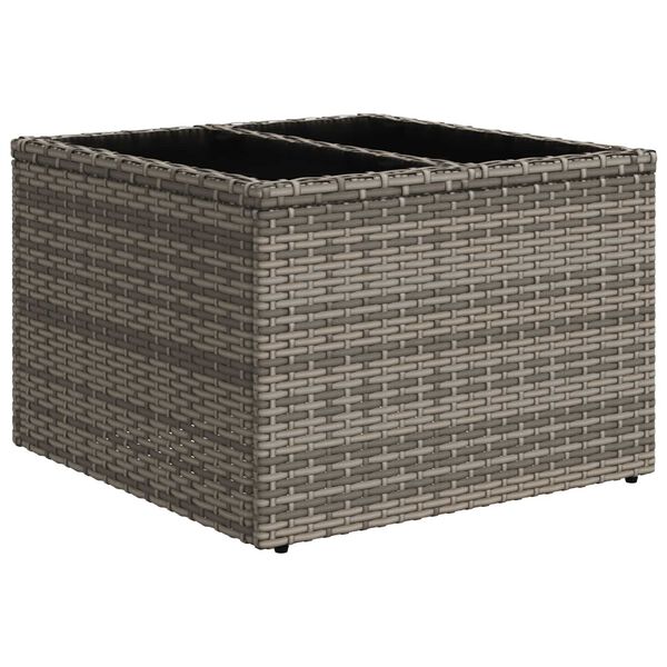 vidaXL Gar&eth;s&oacute;fa sett 5 pcs Gr&aacute;r 55 x 55 x 37 cm p&oacute;l&yacute;rattan
