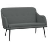 vidaXL Bekkur 110x76x80 cm D&ouml;kkgr&aacute;tt Tau&aacute;kl&aelig;&eth;i