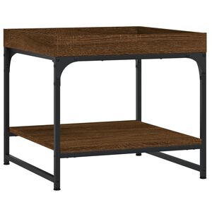 vidaXL S&oacute;fabor&eth; Br&uacute;nn Eikarlitur 49,5x49,5x45 cm Samsettur Vi&eth;ur