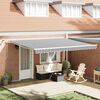 vidaXL &Uacute;tdraganlegt Skyggni me&eth; LED Reykgr&aacute;tt og Hv&iacute;tt 450x300 cm