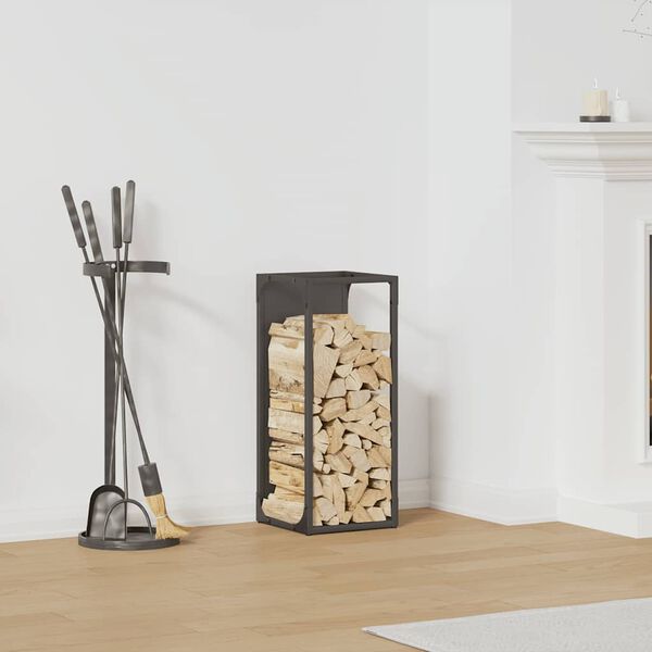 vidaXL Eldivi&eth;argrind Svartur 25x25x60 cm Kaldvalsa&eth; st&aacute;l