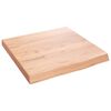 vidaXL Ba&eth;herbergisbor&eth;plata Lj&oacute;sbr&uacute;n 40x40x(2-4)cm Me&eth;h&ouml;ndla&eth;ur Vi&eth;ur