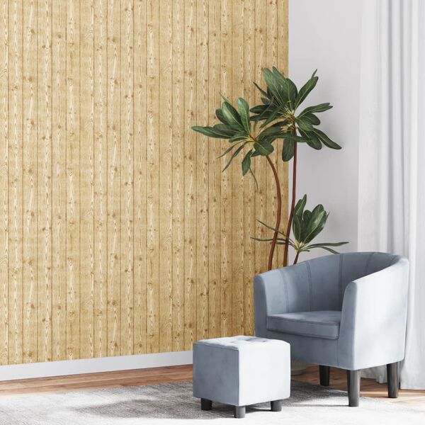 vidaXL Þrívíddarveggfóður Viðaræðamynstur Brúnt 10x0,53 m Óofið