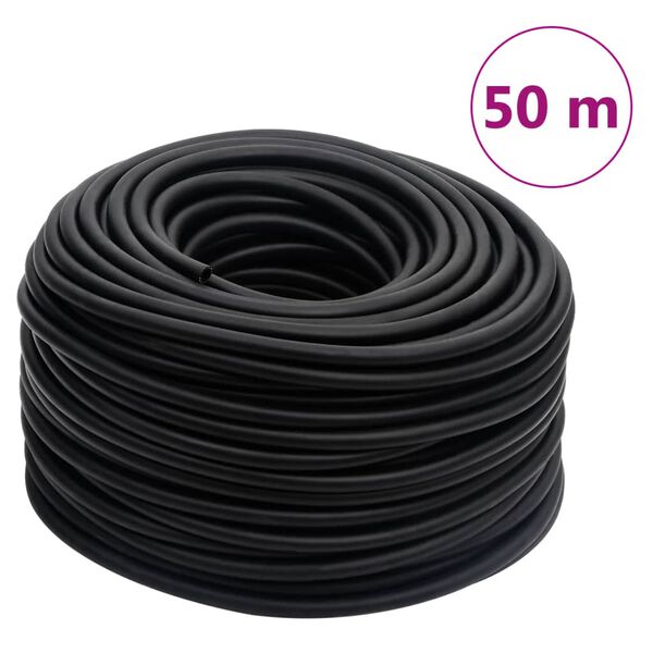 vidaXL Hybrid Loftslanga Svart 0,6" 50 m G&uacute;mm&iacute; og PVC