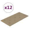 vidaXL Veggþil 12 stk. Cappuccino-brún 60x30 cm Gervileður 2,16 m²