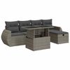 vidaXL 6 -Hluta Gar&eth;s&oacute;fasett me&eth; Sessum Gr&aacute;tt P&oacute;l&yacute;rattan