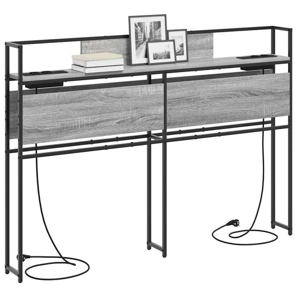 vidaXL Geymslu h&ouml;f&eth;ah&ouml;gg Gr&aacute; sonoma &aacute;fer&eth; 160 cm Samsettur vi&eth;ur