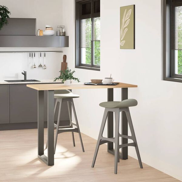 vidaXL barbor&eth;sf&aelig;tur U-laga 2 stk. antras&iacute;t 60x(100-101) cm st&aacute;l