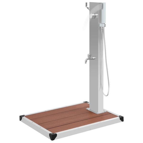 vidaXL Útisturta með Bakka WPC Ryðfrítt Stál