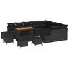 vidaXL Gar&eth;s&oacute;fa sett me&eth; p&uacute;&eth;i 13 pcs Svartur p&oacute;l&yacute;rattan
