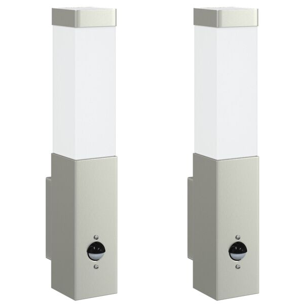 vidaXL Utanveggjakennarar 2 pcs Silfur 10.5 x 6 x 35 cm