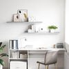 vidaXL Vegghengdar Hillur 2 stk. Steypugr&aacute;ar 120x23,5x3,8 cm MDF