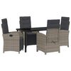 vidaXL Gar&eth;ur bor&eth;sett me&eth; p&uacute;&eth;i 5 pcs Gr&aacute;r p&oacute;l&yacute;rattan