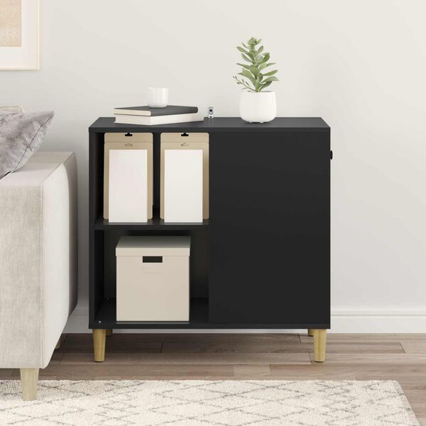 vidaXL Katta h&uacute;s Svartur 72 x 42.5 x 70 cm Samsettur vi&eth;ur