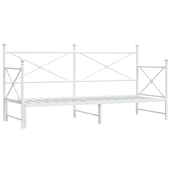 vidaXL Daybed me&eth; r&uacute;llu &aacute;n d&yacute;nu Hv&iacute;tt 80x200 cm St&aacute;l