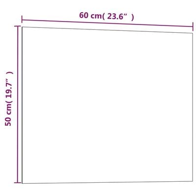 vidaXL Veggfest Segultafla Svört 60x50 cm Hert Gler