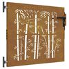 vidaXL Gar&eth;hli&eth; 85x75 cm &uacute;r corten st&aacute;li &uacute;r bambus
