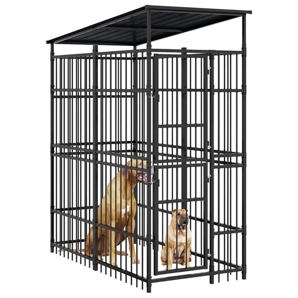 vidaXL &Uacute;tihundabyrgi me&eth; &thorn;aki St&aacute;l 1,84 m&sup2;