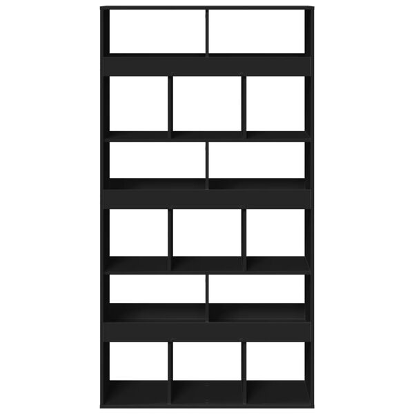 vidaXL B&oacute;kahilla Svartur 100x33x187,5 cm Samsettur Vi&eth;ur