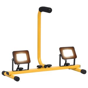 vidaXL LED Flóðljós með Handfangi 2x10 W Hlýtt Hvítt