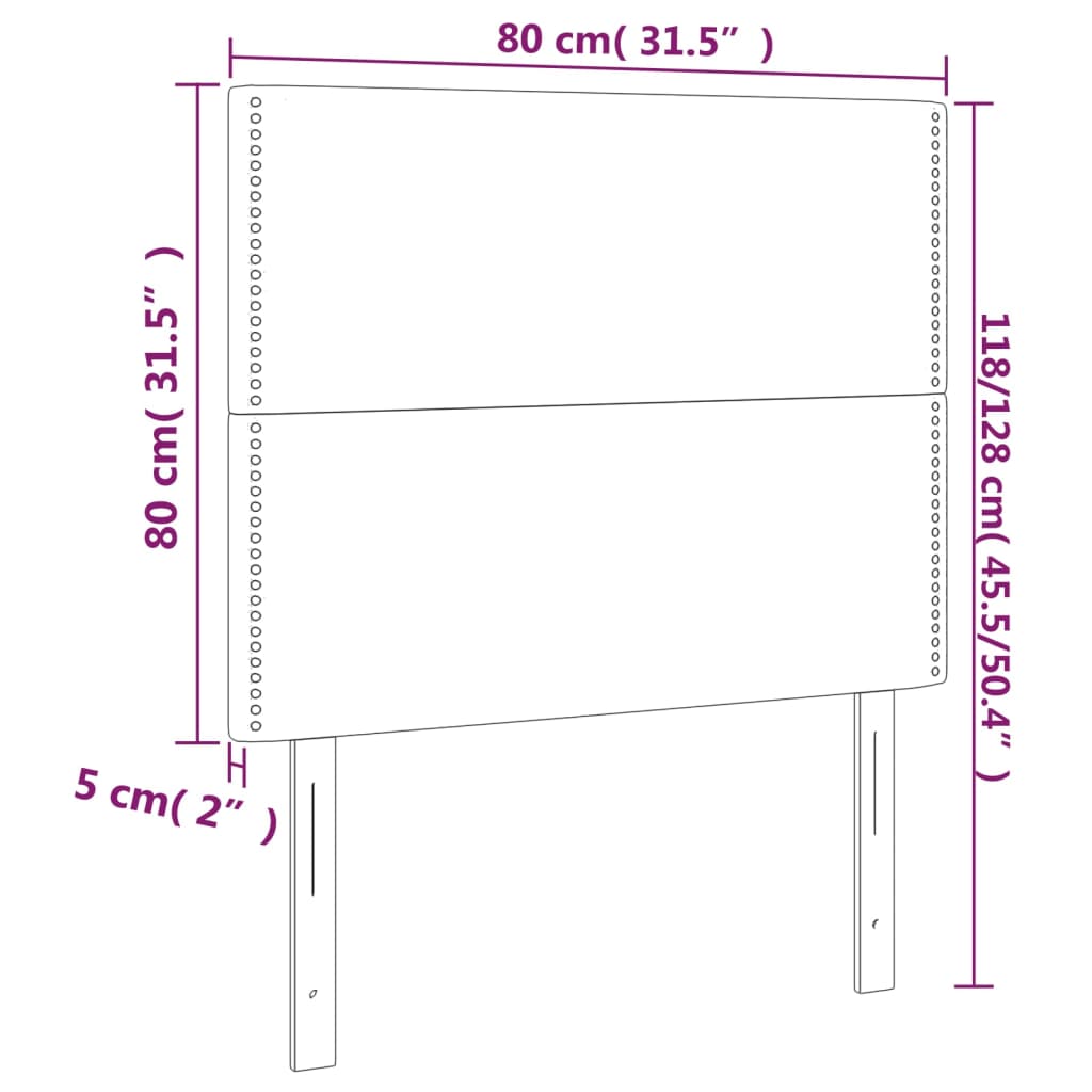 vidaXL Höfðagaflar 2 stk. 80x5x78/88 cm Svart Leðurlíki