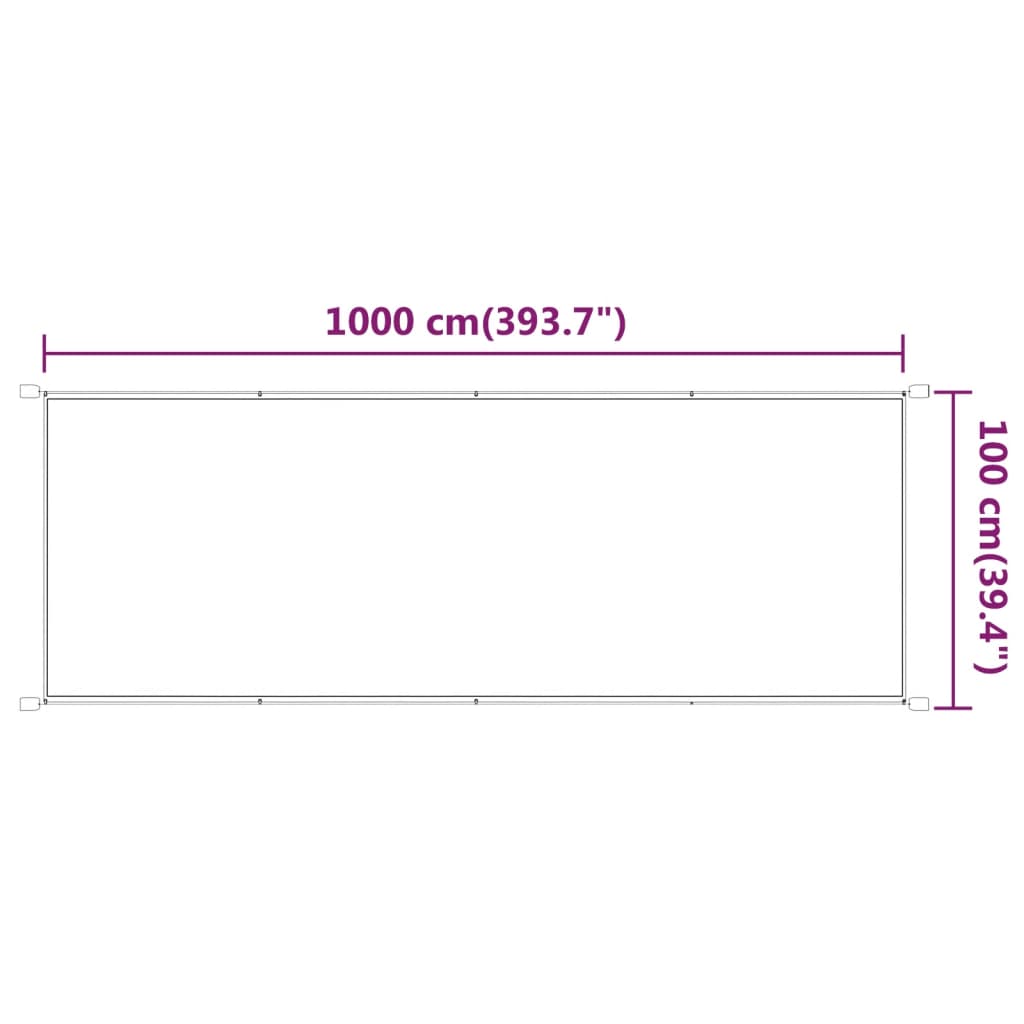 vidaXL Lóðrétt Sóltjald Reykgrátt 100x1000 cm Oxfordefni