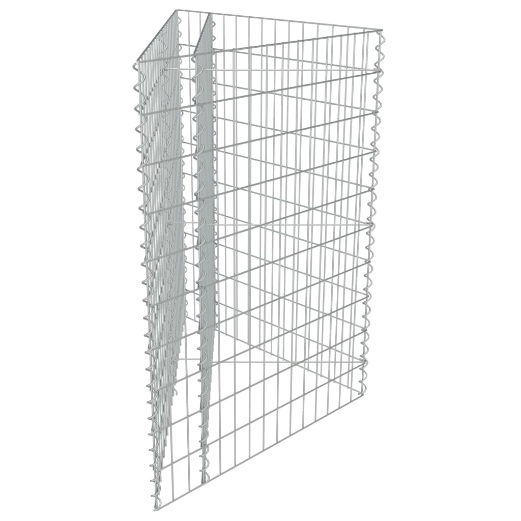 vidaXL Gabion Grjótkassi Upphækkað Blómaker Sínkhúðað Stál 75x75x50cm