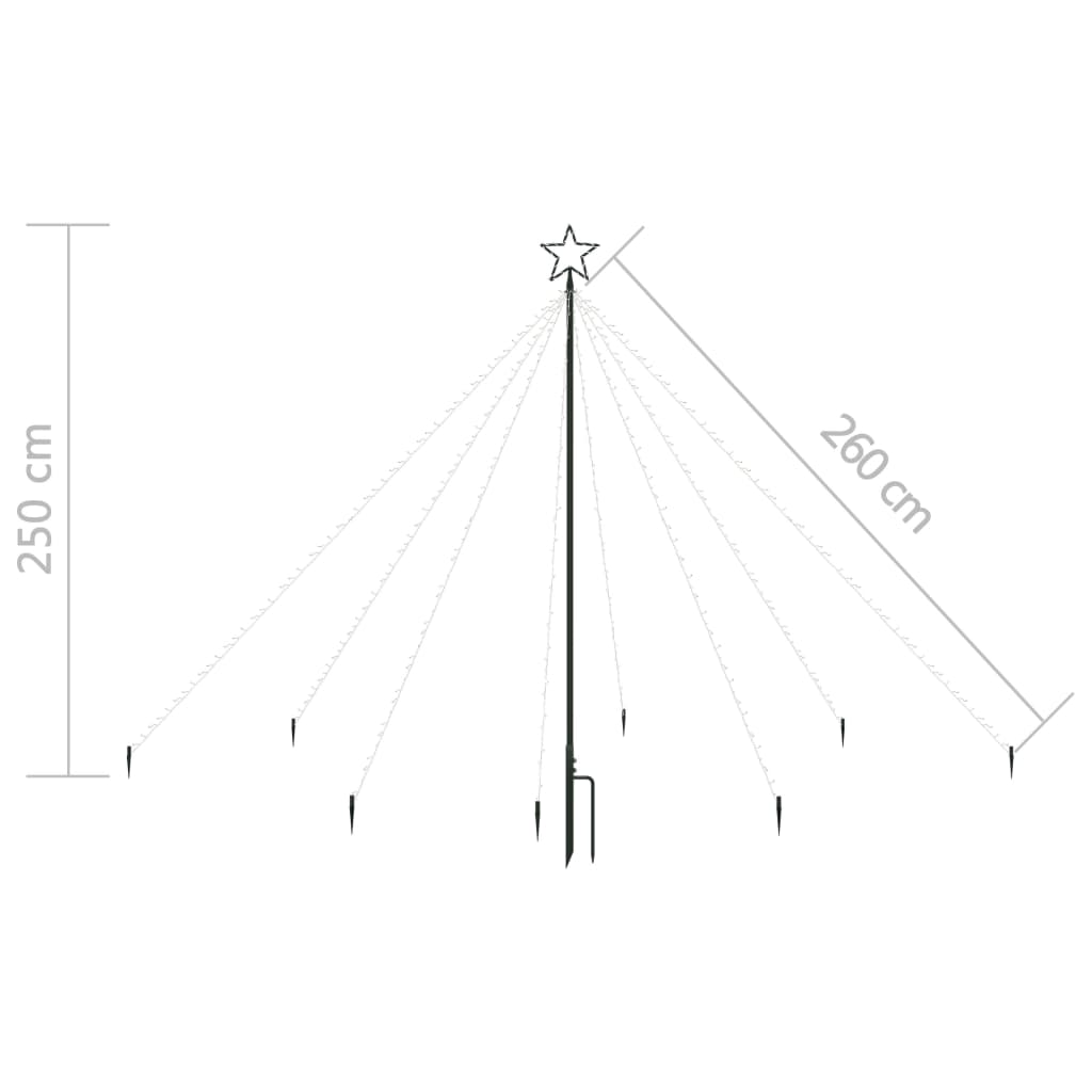 vidaXL Jólatrésljós Inni Úti 400 LED Blá 2,5 m