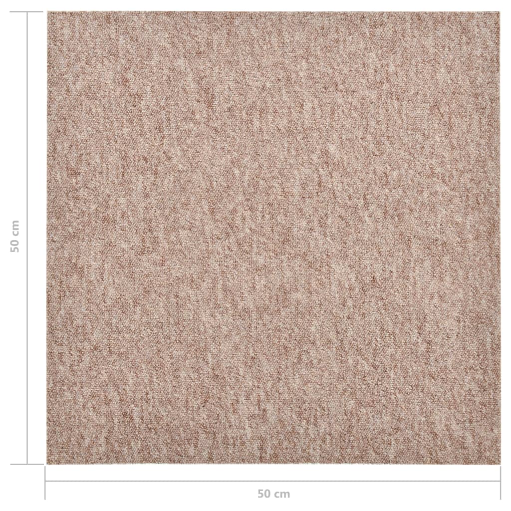 vidaXL Teppaflísar 20 stk. 5 m² 50x50 cm Drappaðar