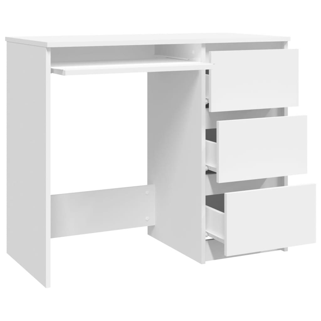 801373 vidaXL Desk White 90x45x76 cm Chipboard