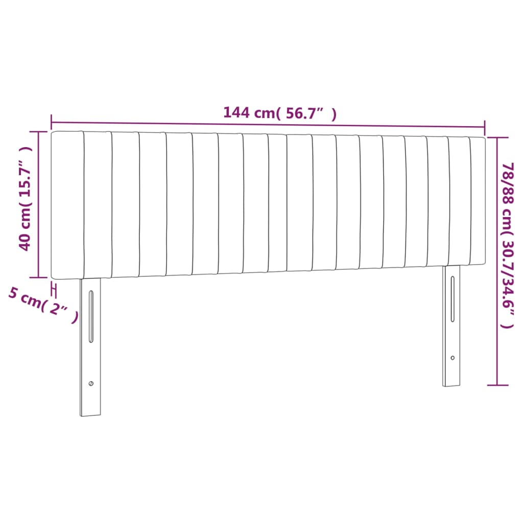 vidaXL Höfðagaflar 2 stk. 72x5x78/88 cm Ljósgrátt Efni