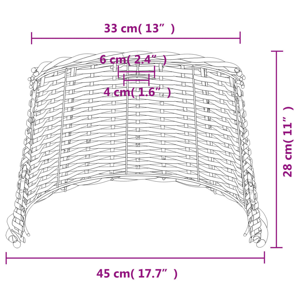 vidaXL Loftlampaskermur Hvítur Ø45x28 cm Víðitág