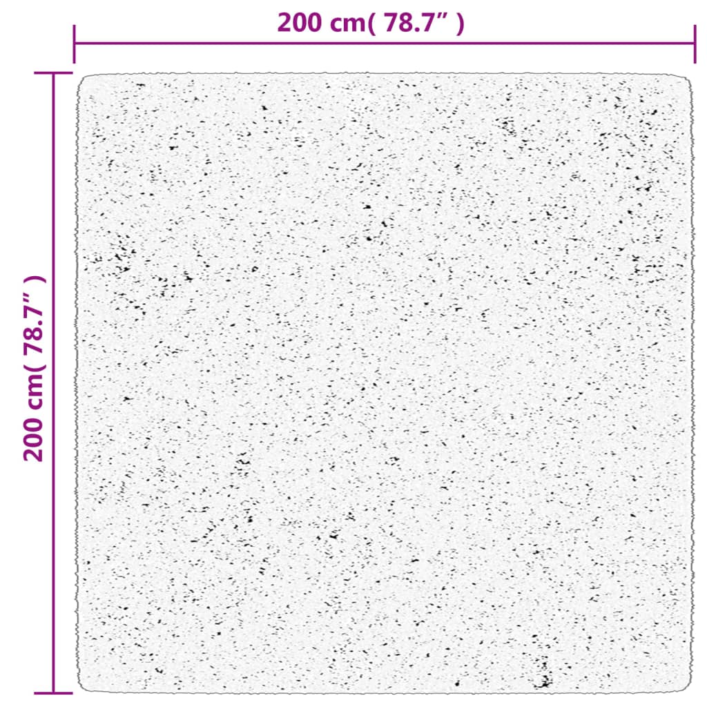 vidaXL Motta „HUARTE" Stutt Flos og Þvoanleg Grátt 200x200 cm