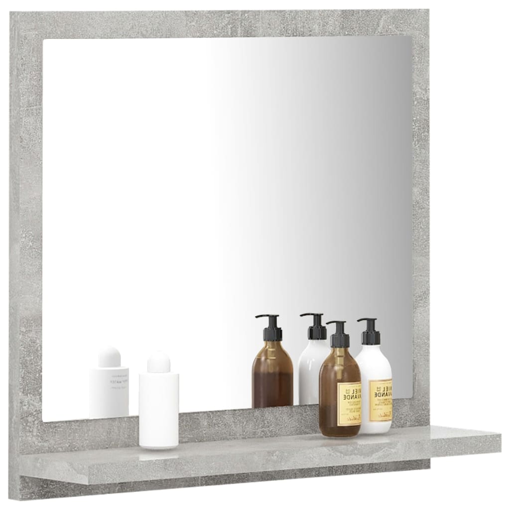 804557 vidaXL Bathroom Mirror Concrete Grey 40x10,5x37 cm Chipboard