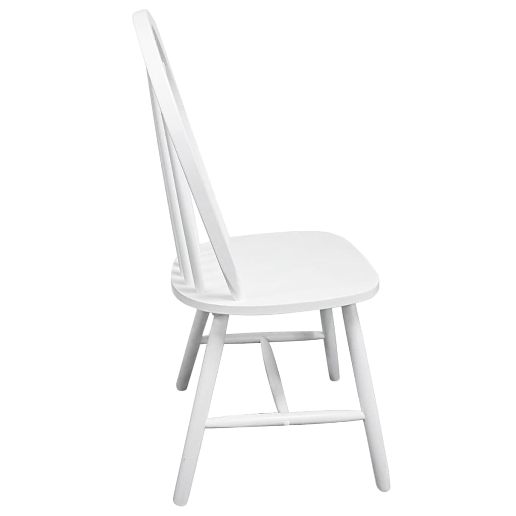 242026 vidaXL Dining Chairs 2 pcs White Solid Rubber Wood