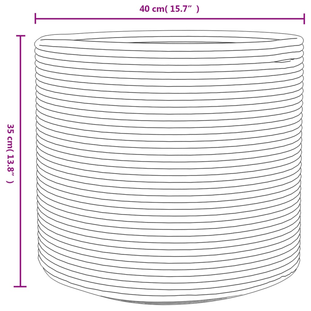 vidaXL Geymslukarfa Drappaður og Hvít Ø40x35 cm Bómull