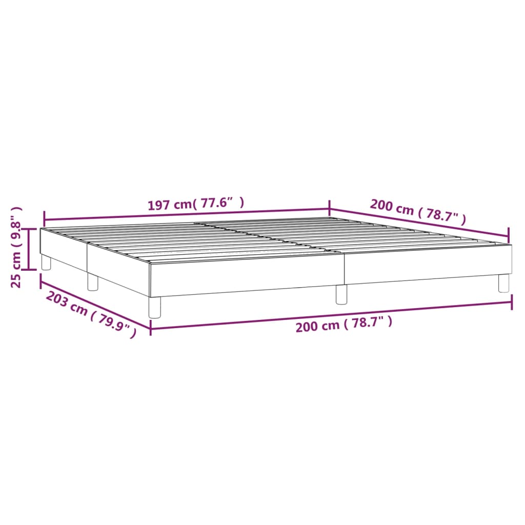 vidaXL Rúmgrind Mjólkurkaffilitað 200x200 cm Gervileður