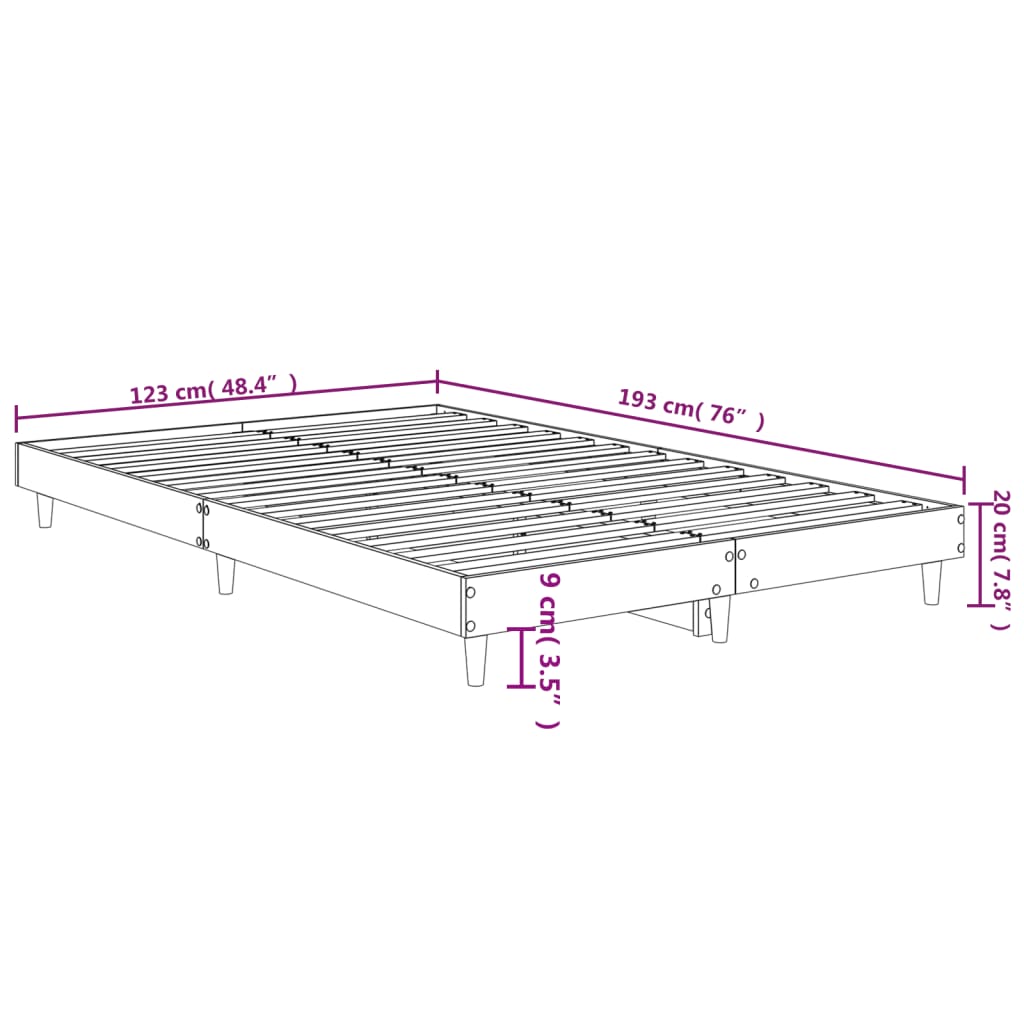 vidaXL Náttborð Sonoma Eikarlitur 120x190 cm Samsettur Viður