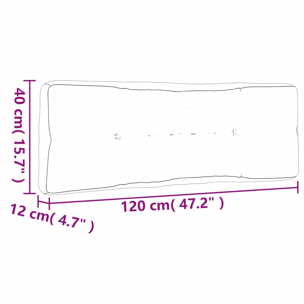 vidaXL Púði fyrir Pallettusófa Rauðköflóttur 120x40x12 cm Tauáklæði