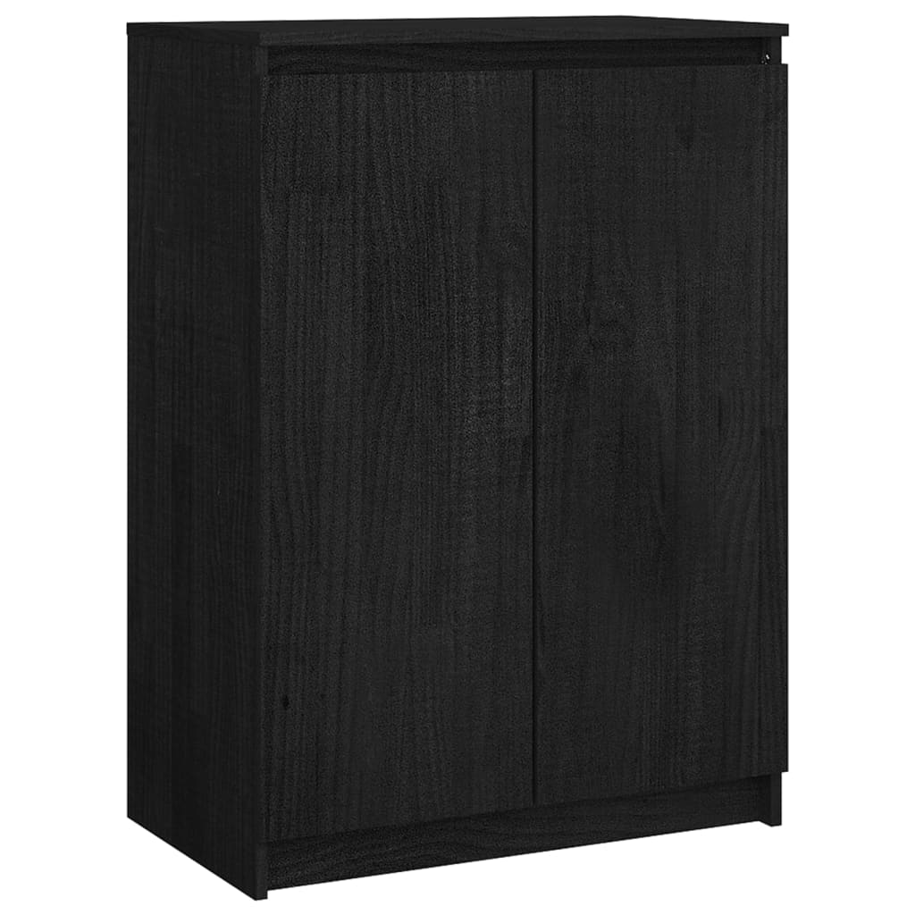 vidaXL Skenkur Svartur 60x36x84 cm Gegnheil Fura