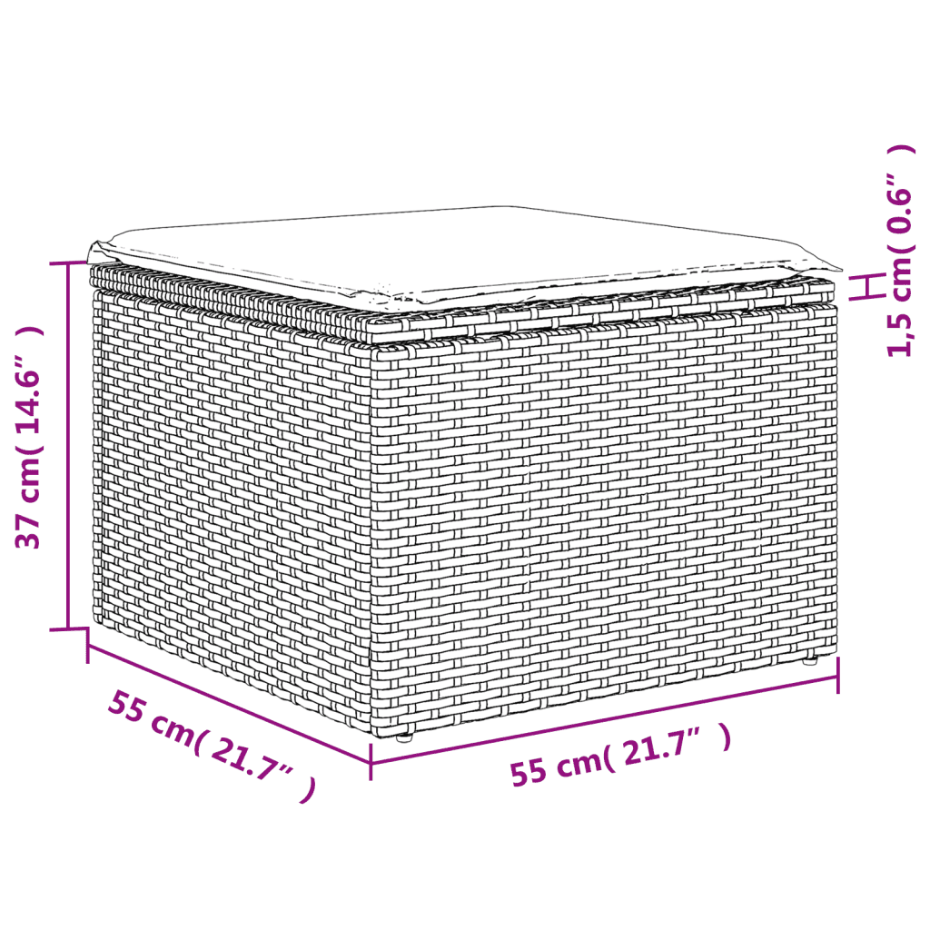 vidaXL 5 Hluta Garðsófasett með Sessum Drapplitað Pólýrattan