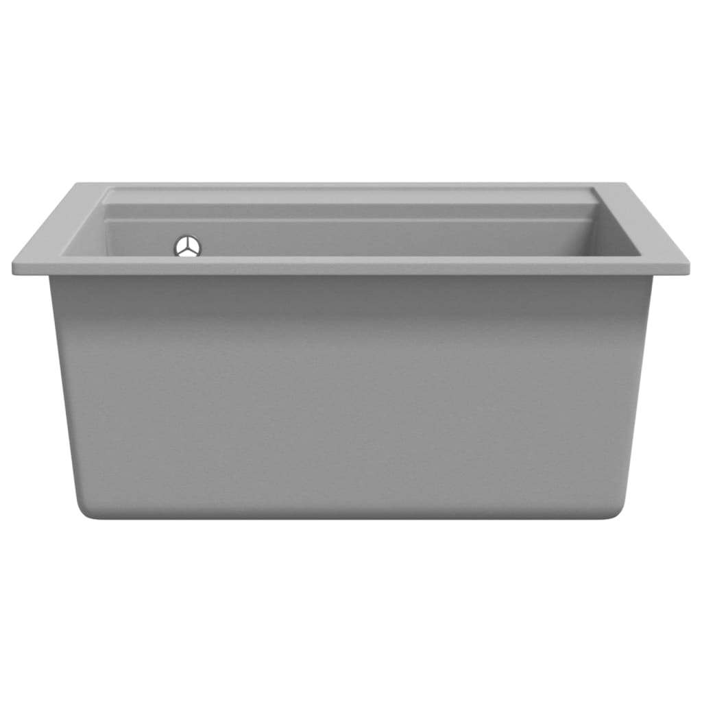 142949 vidaXL Granite Kitchen Sink Single Basin Grey